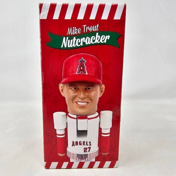 LOS ANGELES ANGELS MIKE TROUT NUTCRACKER DOLL (NOT A BOBBLEHEAD) NEW IN BOX - Picture 1 of 7